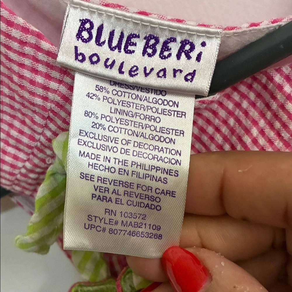 Blueberi Boulevard Pink and Green Kids Casual Dress in Sz 6